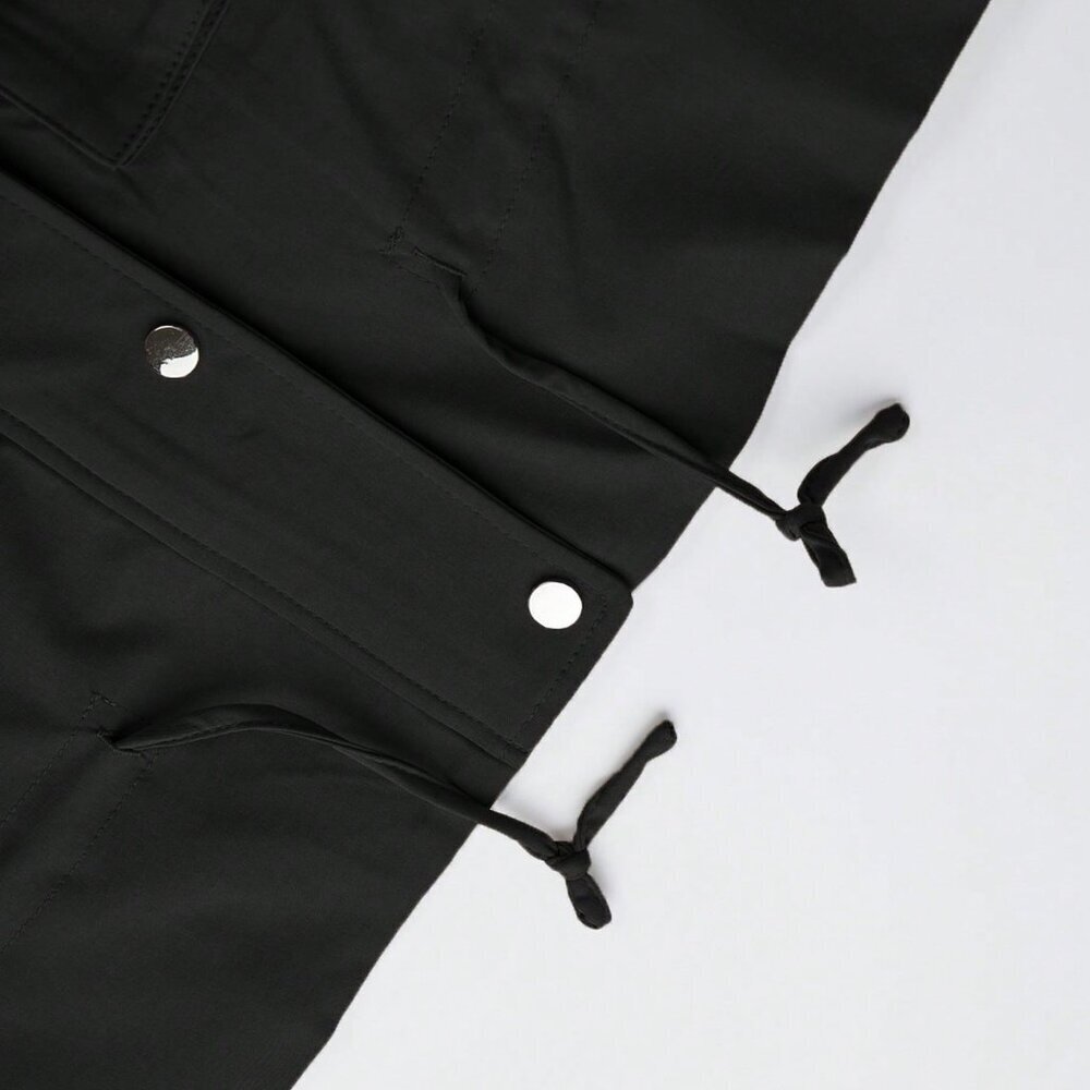 Black Casual Women Long Sleeve Front Zipper Jacket with Pockets - Picture 6 of 7